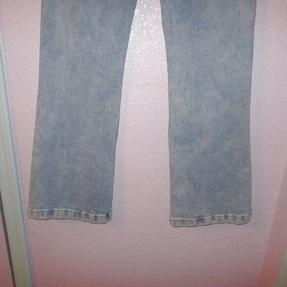 Kensie Wide Leg Jeans Size 30 Savannah Flare Braided Patch Pockets High Rise - Picture 7 of 8